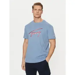 Tommy Jeans: Голубая футболка 
