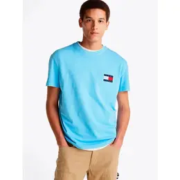 Tommy Jeans: Голубая футболка 