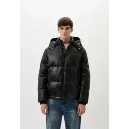 Armani Exchange: Чёрный пуховик 