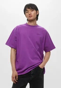 Off-White: Фиолетовая футболка 