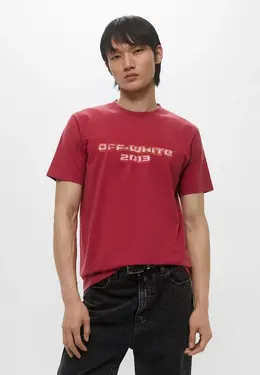 Off-White: Розовая футболка 