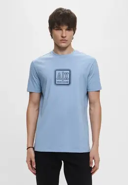 Armani Exchange: Голубая футболка 