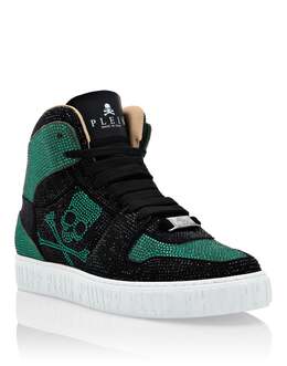 Philipp Plein: Зелёные кроссовки  Crystal