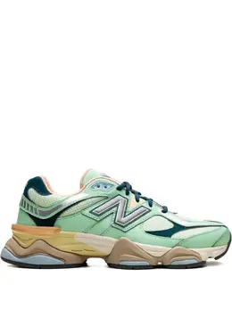 New Balance: Зелёные кроссовки  9060