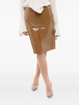 Gucci: Кожаная юбка 