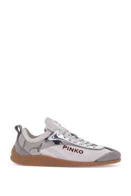Pinko: Серебристые кроссовки 