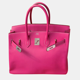 Hermes: Розовая сумка-шоппер  Birkin 35