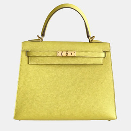 Hermes: Жёлтая сумка  Kelly 25
