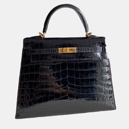 Hermes: Чёрная сумка  Kelly 25
