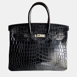 Hermes: Чёрная сумка  Birkin 35