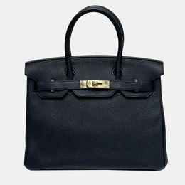 Hermes: Чёрная сумка-шоппер  Birkin 30