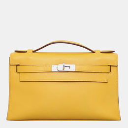 Hermes: Жёлтый клатч  Kelly