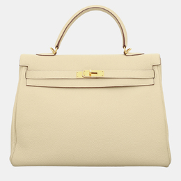 Hermes: Бежевая сумка  Kelly 35