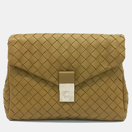 Bottega Veneta: Коричневый клатч 