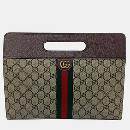 Gucci: Бежевый клатч  Ophidia
