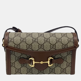Gucci: Бежевая сумка  Horsebit 1955