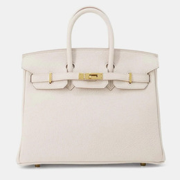 Hermes: Белая сумка-шоппер  Birkin 25