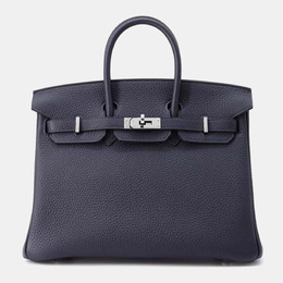 Hermes: Голубая сумка-шоппер  Birkin 25