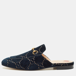 Gucci: Синие сабо  Princetown