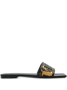 Versace: Чёрные сабо  Barocco