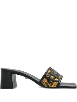 Versace: Чёрные сабо  Barocco
