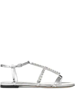 Jimmy Choo: Серебристые сандалии 