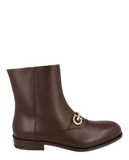 Salvatore Ferragamo: Коричневые ботинки  Gancini