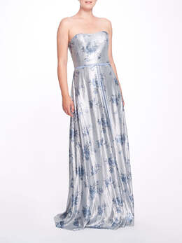 Marchesa Notte Bridesmaids: Голубое платье 