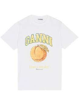GANNI: Белая футболка 