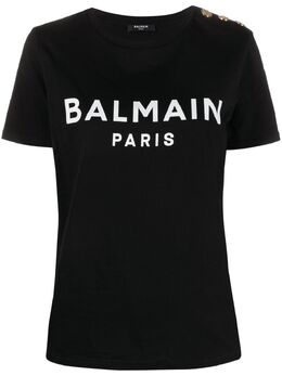 Balmain: Чёрная футболка 