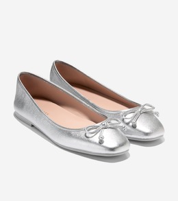 Cole Haan: Серебристые балетки 