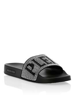 Philipp Plein: Чёрные сандалии  Crystal