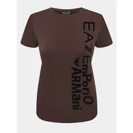 EA7 EMPORIO ARMANI: Коричневая футболка 
