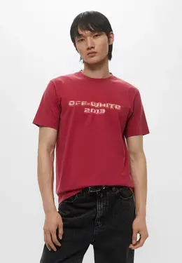 Off-White: Розовая футболка 