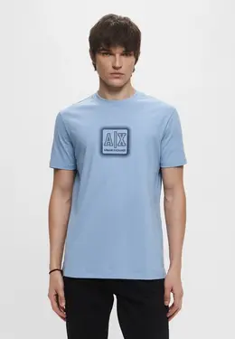 Armani Exchange: Голубая футболка 
