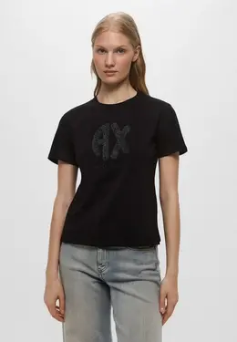 Armani Exchange: Чёрная футболка 