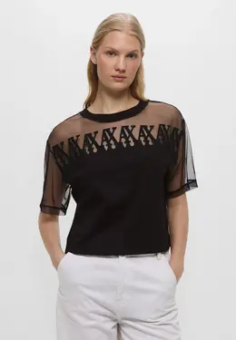 Armani Exchange: Чёрная футболка 