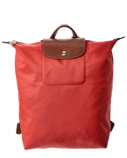 Longchamp: Красный рюкзак  Le Pliage Original