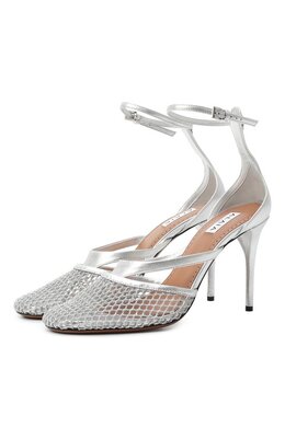 Alaia: Серебристые босоножки 