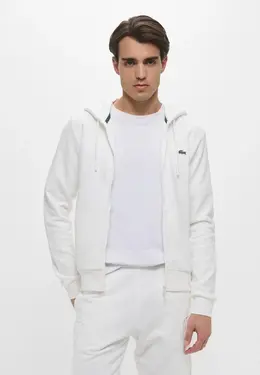 Lacoste: Белая толстовка 