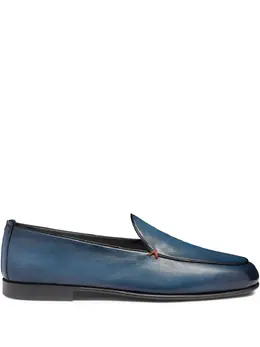 Santoni: Голубые туфли 