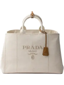 Prada: Светлая сумка-шоппер 