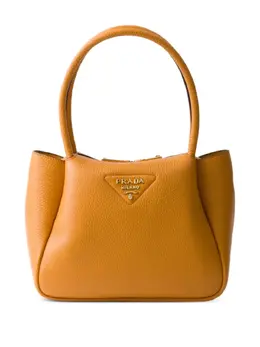 Prada: Оранжевая сумка-шоппер 