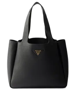 Prada: Чёрная сумка-шоппер 