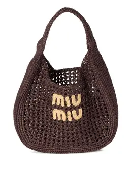 Miu Miu: Коричневая сумка-шоппер 