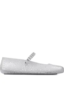 Jimmy Choo: Серебристые балетки 