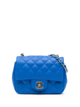 CHANEL Pre-Owned: Голубая сумка через плечо 