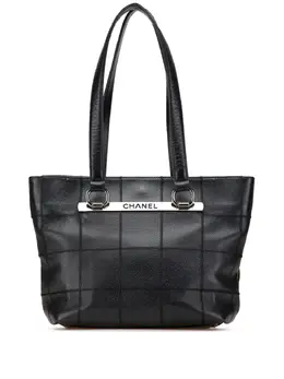CHANEL Pre-Owned: Чёрная сумка-шоппер 