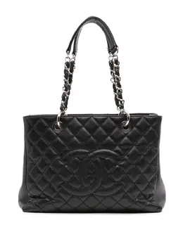 CHANEL Pre-Owned: Чёрная сумка-шоппер 