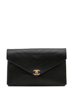 CHANEL Pre-Owned: Чёрный клатч 